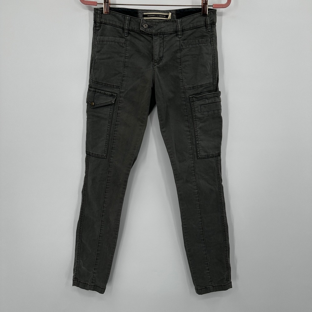 Daughters of the Liberation Cargo‎ Pants Olive Green Utility Style Women Size 26 - Picture 4 of 12